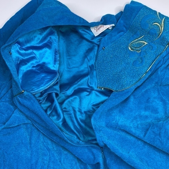 Vintage Vanity Fair Peacock Blue Robe 80's NWT Size XL RARE - Picture 7 of 11